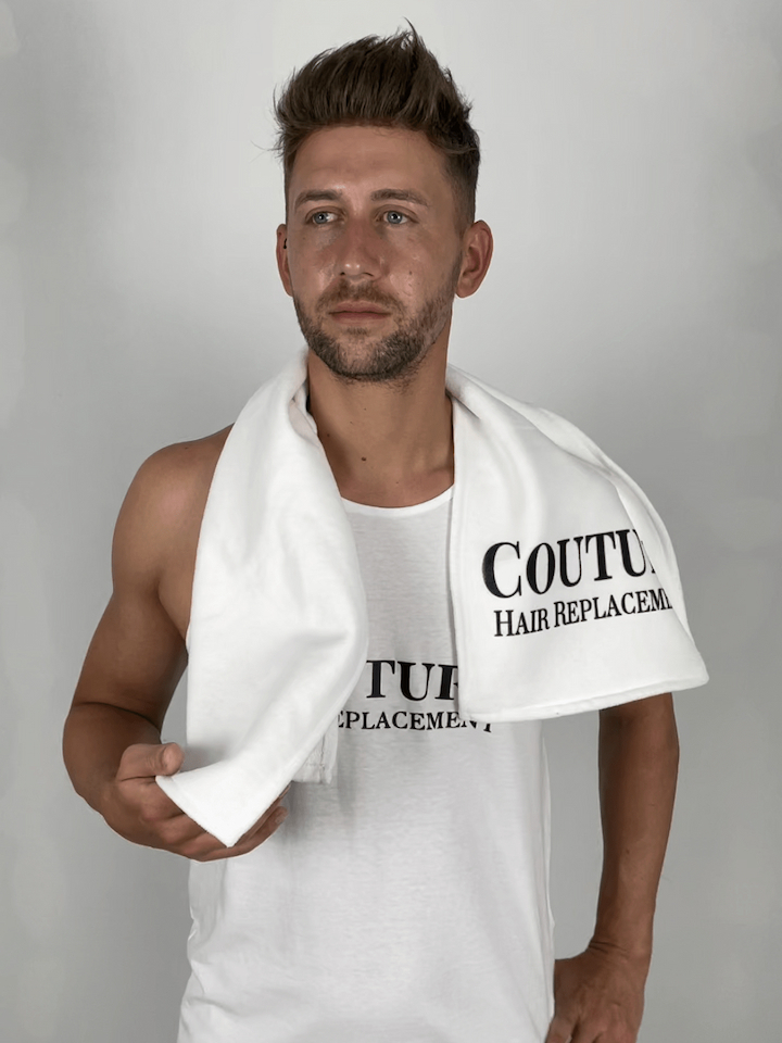 man with a towel